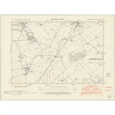 1950 Map of Oxfordshire XXIII.SW, 1952 Print