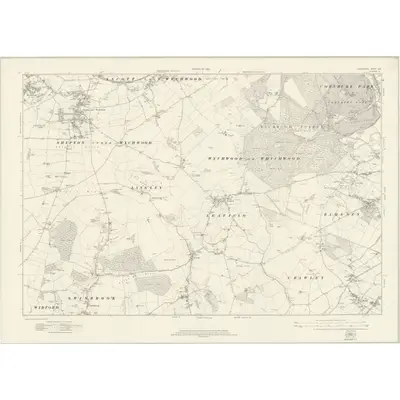 1919 Map of Oxfordshire XXV, 1922 Print