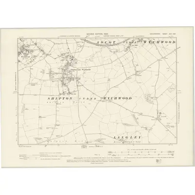 1898 Map of Oxfordshire XXV.NW, 1900 Print