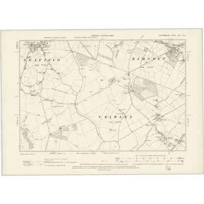 1898 Map of Oxfordshire XXV.SE, 1900 Print