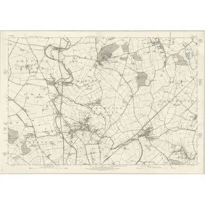 1875 Map of Oxfordshire XXVII, 1884 Print