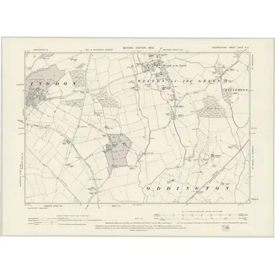 1898 Map of Oxfordshire XXVII.NE, 1900 Print