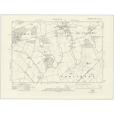 1919 Map of Oxfordshire XXVII.NE, 1923 Print