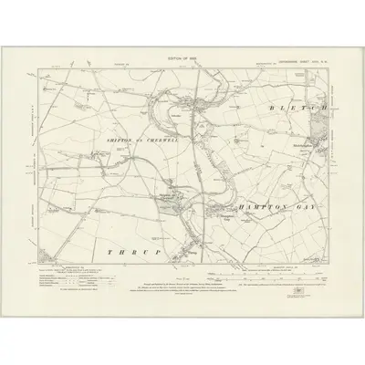 1919 Map of Oxfordshire XXVII.NW, 1923 Print
