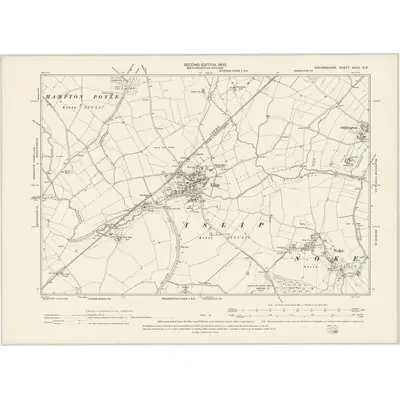 1898 Map of Oxfordshire XXVII.SE, 1900 Print