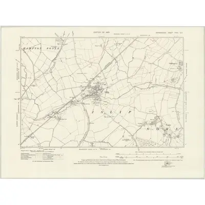 1919 Map of Oxfordshire XXVII.SE, 1923 Print