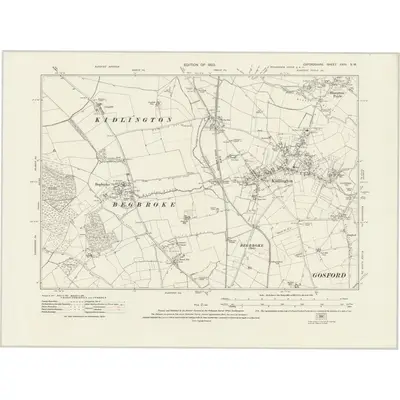 1919 Map of Oxfordshire XXVII.SW, 1923 Print