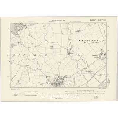 1898 Map of Oxfordshire XXXII.NE, 1900 Print