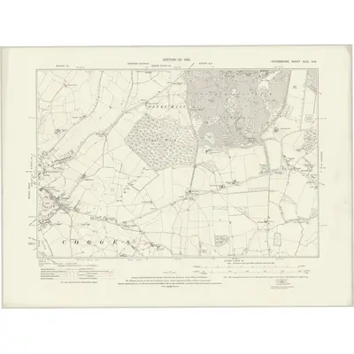 1919 Map of Oxfordshire XXXII.NW, 1922 Print
