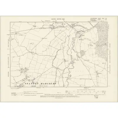 1898 Map of Oxfordshire XXXII.SE, 1900 Print