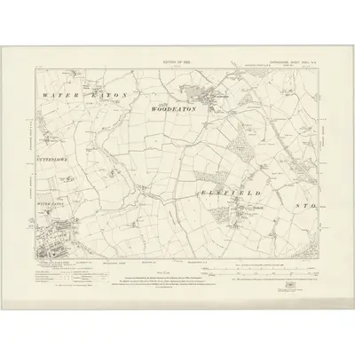 1919 Map of Oxfordshire XXXIII.NE, 1922 Print