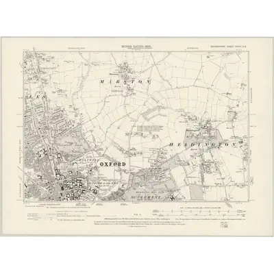 1898 Map of Oxfordshire XXXIII.SE, 1900 Print