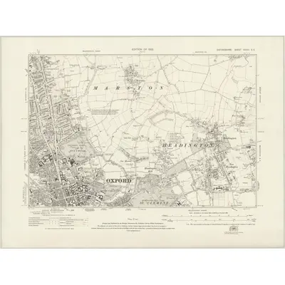 1919 Map of Oxfordshire XXXIII.SE, 1922 Print