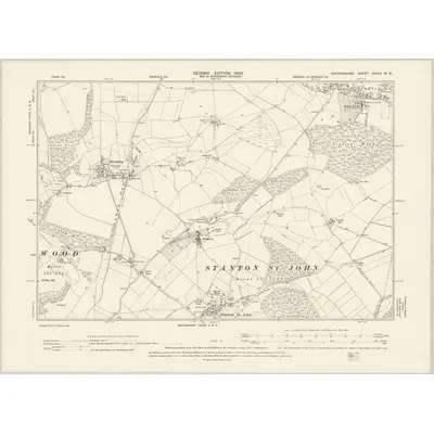 1898 Map of Oxfordshire XXXIV.NW, 1900 Print