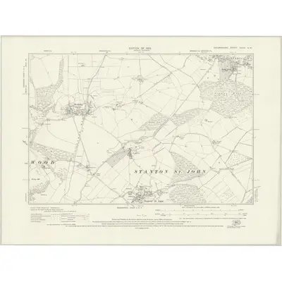 1919 Map of Oxfordshire XXXIV.NW, 1923 Print