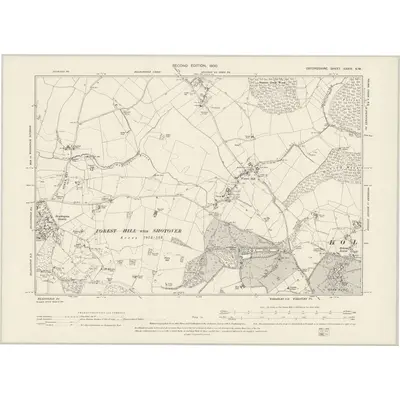 1898 Map of Oxfordshire XXXIV.SW, 1900 Print