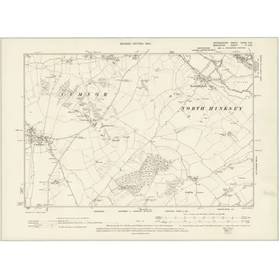1897 Map of Oxfordshire XXXIX.NW, 1900 Print