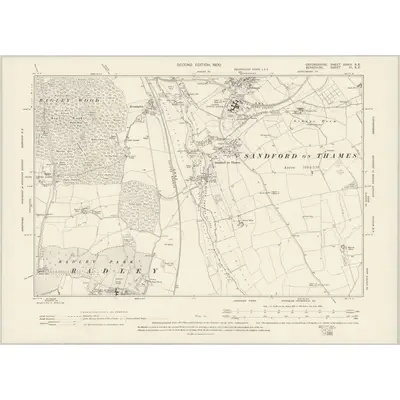 1897 Map of Oxfordshire XXXIX.SE, 1900 Print
