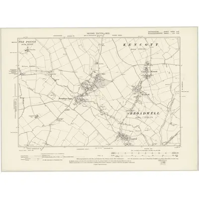 1898 Map of Oxfordshire XXXVI.NE, 1900 Print