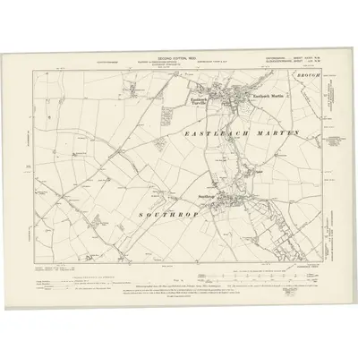 1898 Map of Oxfordshire XXXVI.NW, 1900 Print