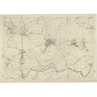 1876 Map of Oxfordshire XXXVII, 1884 Print