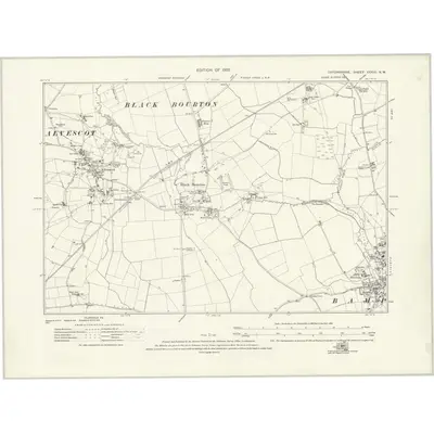 1919 Map of Oxfordshire XXXVII.NW, 1922 Print