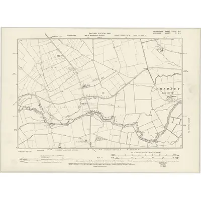 1898 Map of Oxfordshire XXXVII.SE, 1900 Print