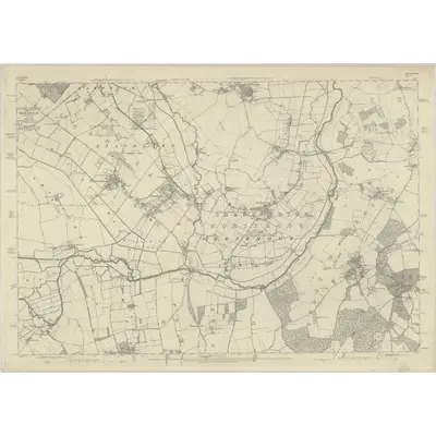 1875 Map of Oxfordshire XXXVIII, 1883 Print
