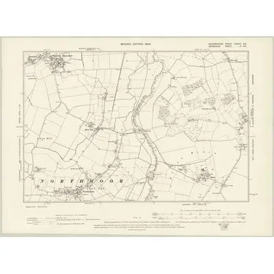 1897 Map of Oxfordshire XXXVIII.NE, 1900 Print