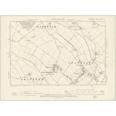 1897 Map of Oxfordshire XXXVIII.NW, 1900 Print