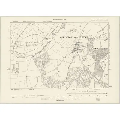 1897 Map of Oxfordshire XXXVIII.SE, 1900 Print