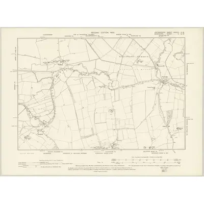 1897 Map of Oxfordshire XXXVIII.SW, 1900 Print