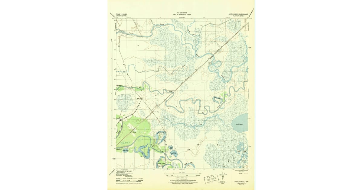 1943 Map of Oyster Creek, TX — High-Res | Pastmaps