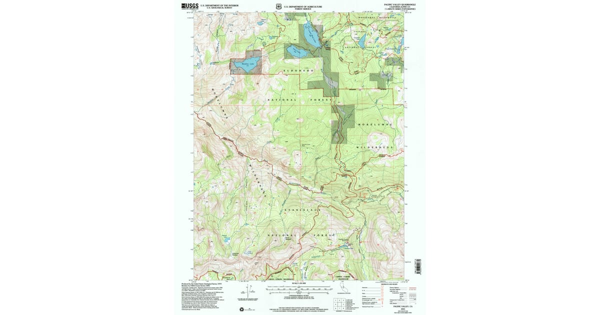 2001 Map of Pacific Valley, Alpine County, CA — High-Res | Pastmaps