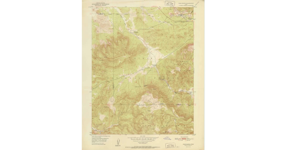 1951 Map of Page Ranch, Iron County, UT — High-Res | Pastmaps