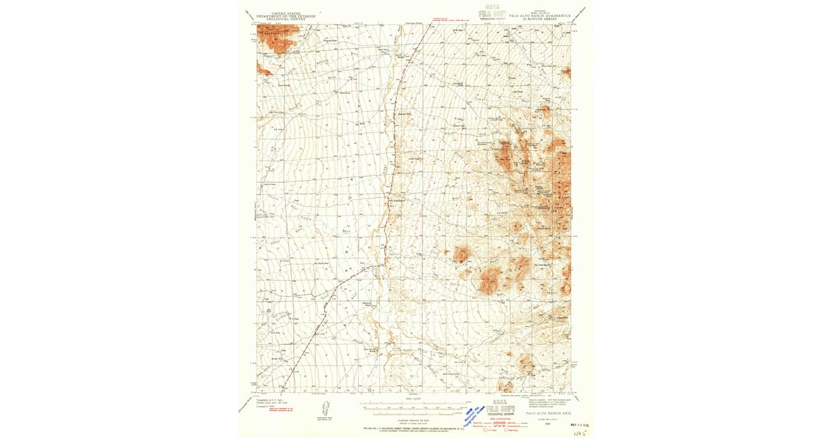 1940s Maps of Diamond Bell Ranch, AZ | Pastmaps