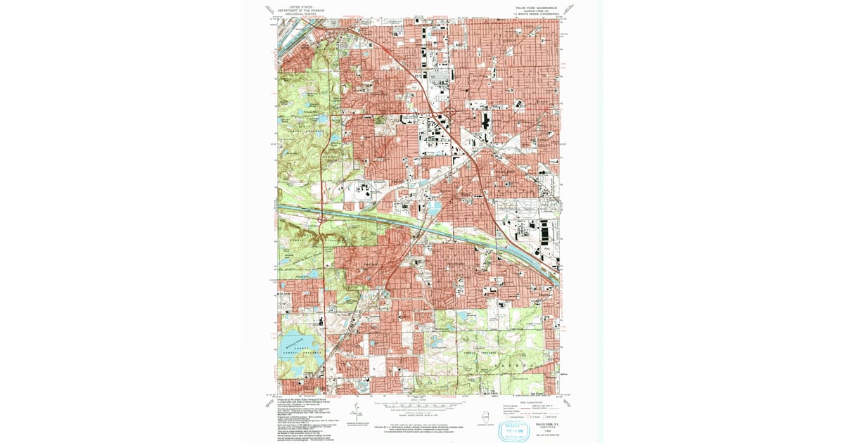1993 Map of Palos Park, IL — High-Res | Pastmaps