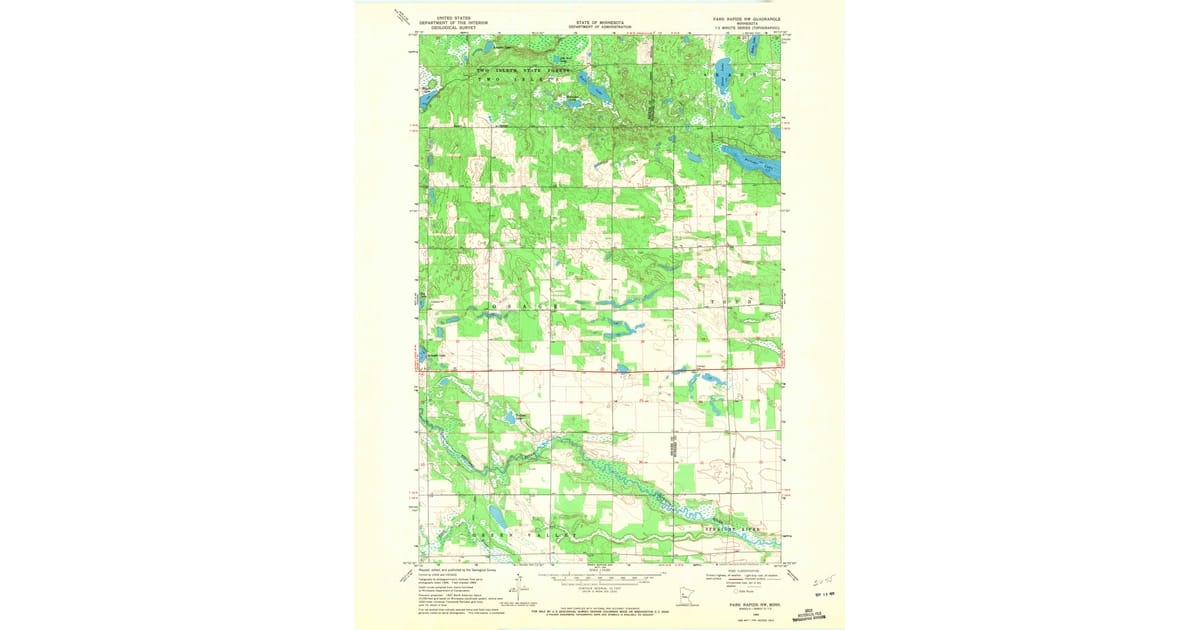 1969 Map of Park Rapids NW, Becker County, MN — High-Res | Pastmaps