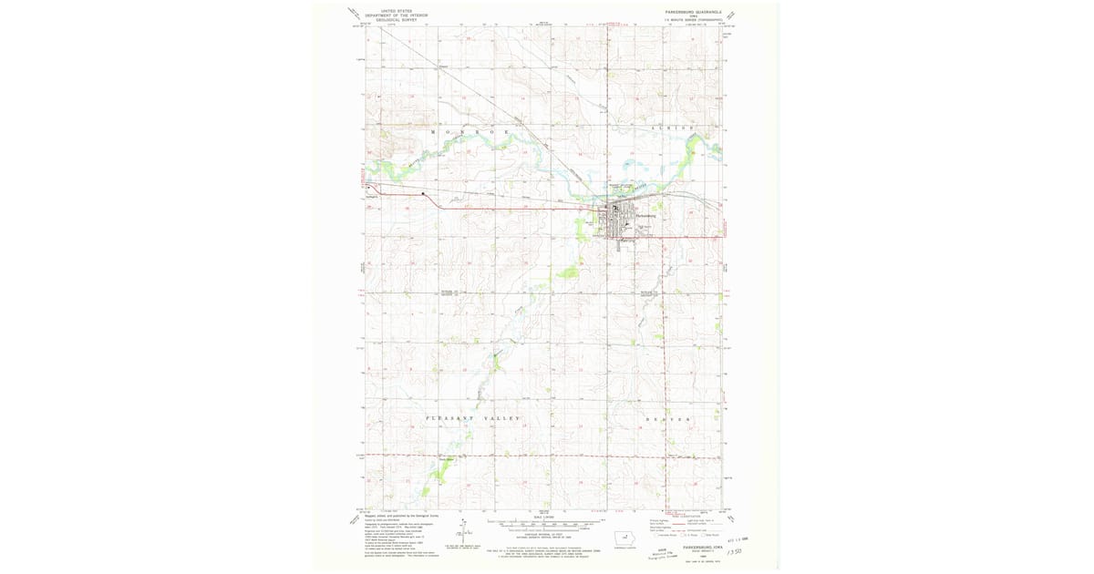 1980 Map of Parkersburg, IA — High-Res | Pastmaps