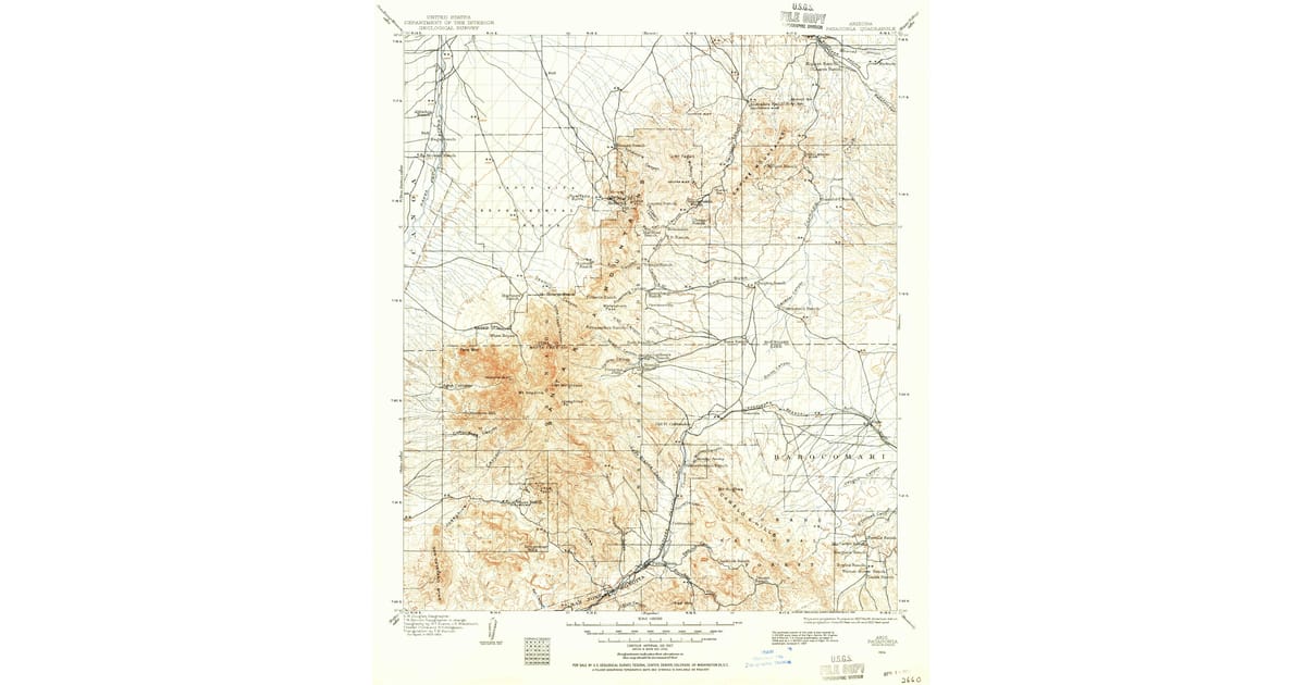 Old Maps of Alto AZ Pastmaps - Patagonia Pima County Az Usgs Topo 1904 P1955 Og 1200x630