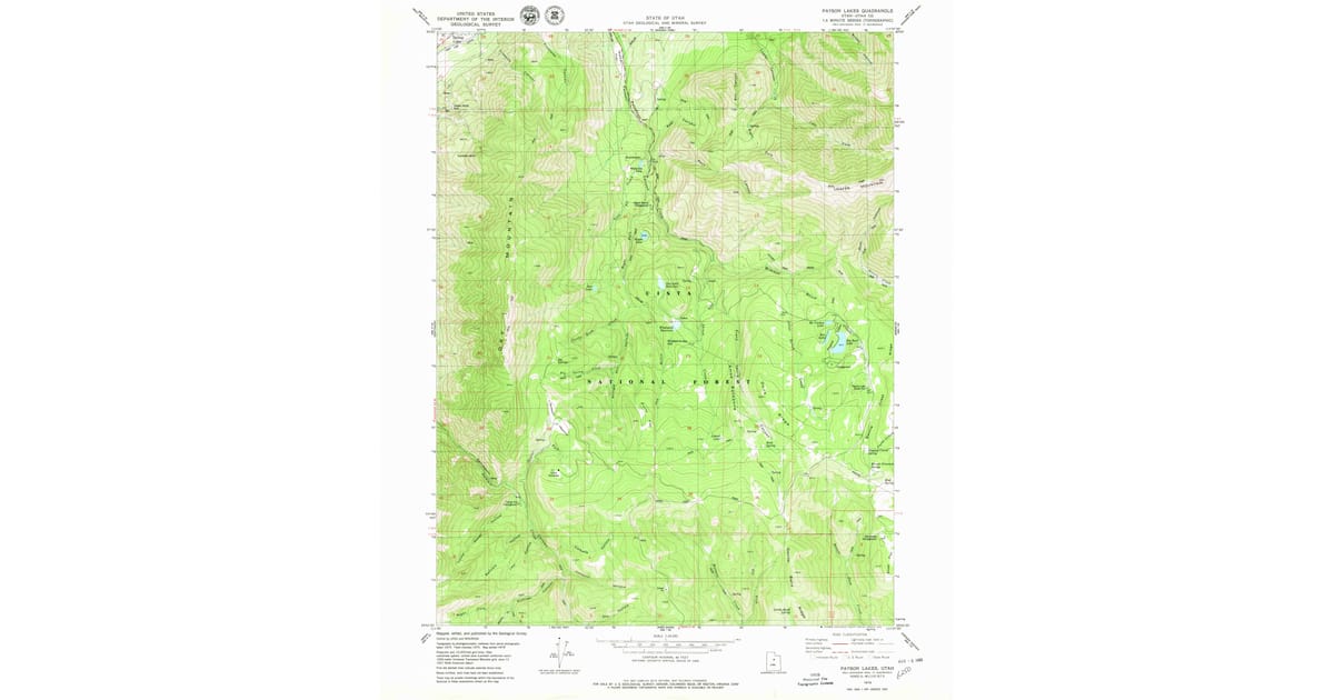 1970s Maps of Woodland Hills UT - Payson Lakes Utah County Ut Usgs Topo 1979 Og 1200x630 