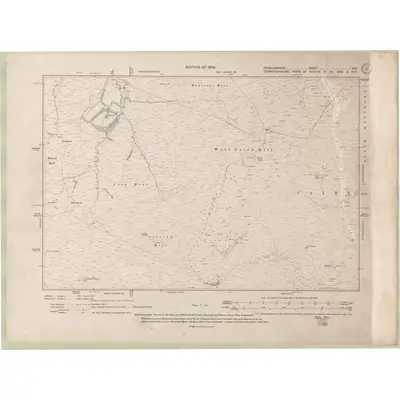 1906 Map of Peebles-shire Sheet I.SE, 1909 Print