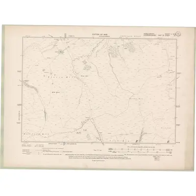 1906 Map of Peebles-shire Sheet II.NW, 1909 Print