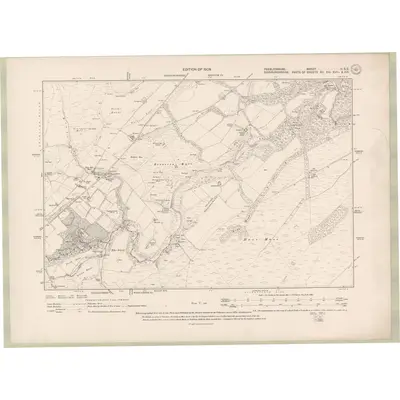 1906 Map of Peebles-shire Sheet II.SE, 1909 Print