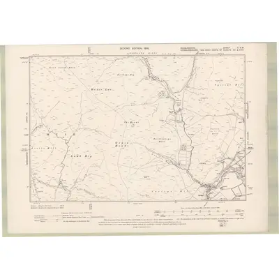 1897 Map of Peebles-shire Sheet II.SW, 1900 Print