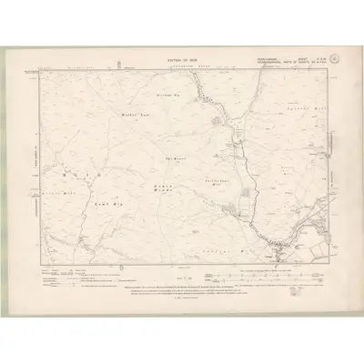 1906 Map of Peebles-shire Sheet II.SW, 1909 Print
