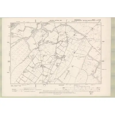 1897 Map of Peebles-shire Sheet III.SW, 1900 Print