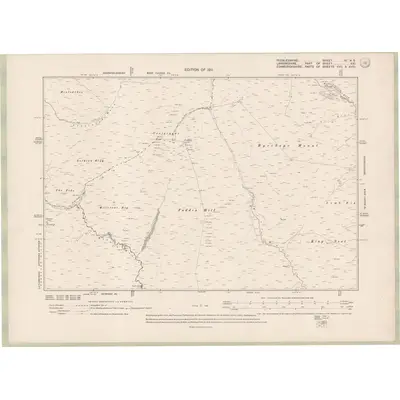 1906 Map of Peebles-shire Sheet IV.NE, 1911 Print