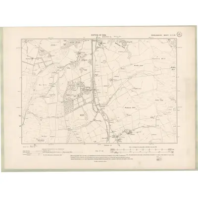1906 Map of Peebles-shire Sheet IX.SW, 1909 Print