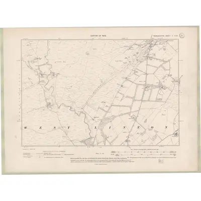 1906 Map of Peebles-shire Sheet V.NW, 1909 Print